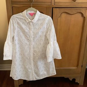 Lilly Pulitzer “Gala” Cotton Eyelet Swim Coverup